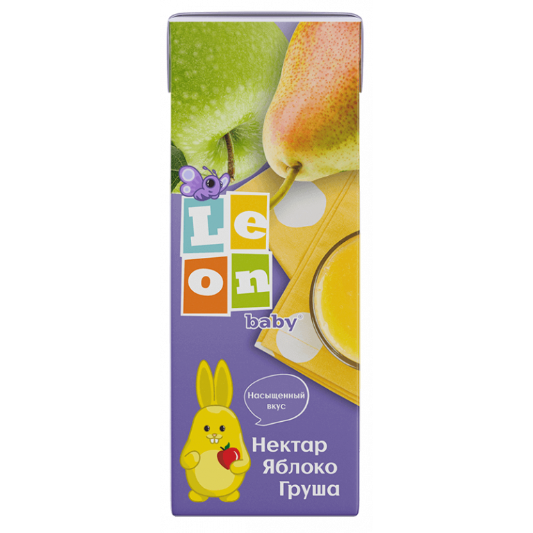 Леон беби сок 200 мл/яблочно-грушевый/