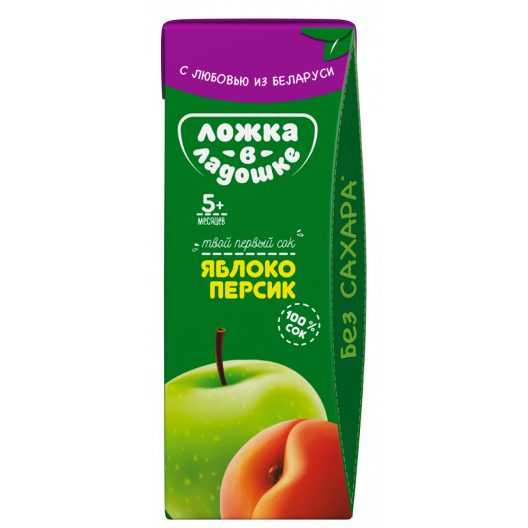 Ложка в ладошке сок 200мл/яблоко-персик/