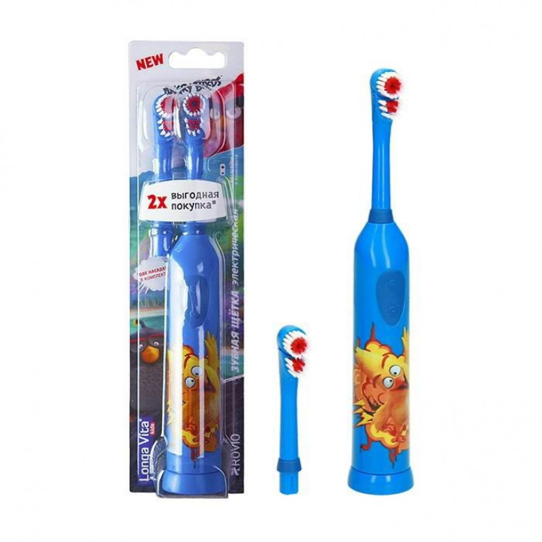 Лонга Вита щетка зубная детская электрическая 3+/энгри бердс/
