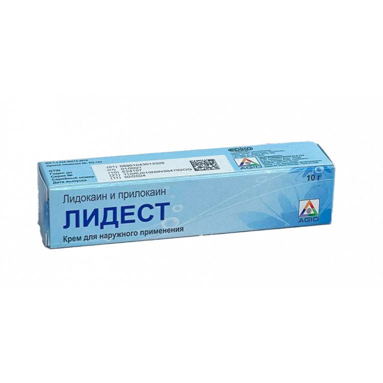 Лидест крем 2,5% 10 г