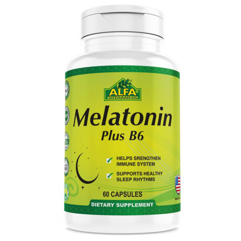 Альфа Витаминс мелатонин Плюс В-6 капсулы №60