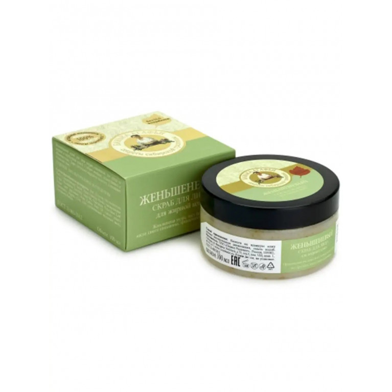 Аптечка Агафьи скраб для лица женьшеневый 100 мл/жирная кожа/