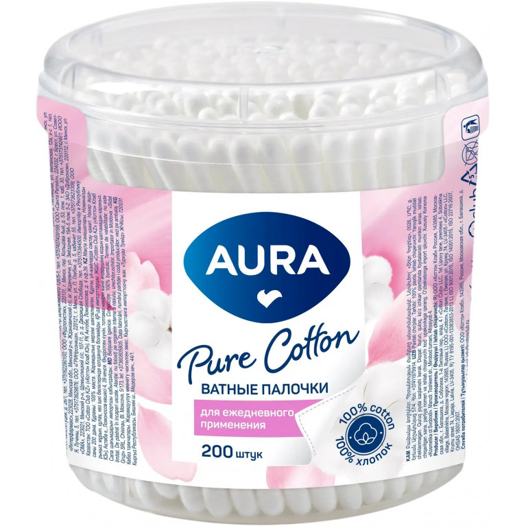 Аура ватные палочки №200/пластик/