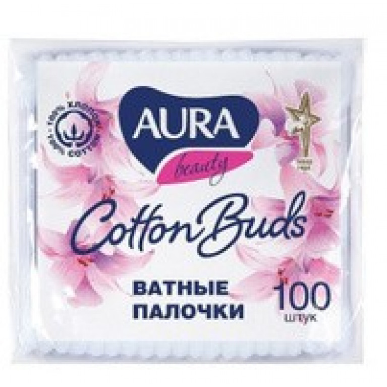 Аура ватные палочки №100/полиэтилен/
