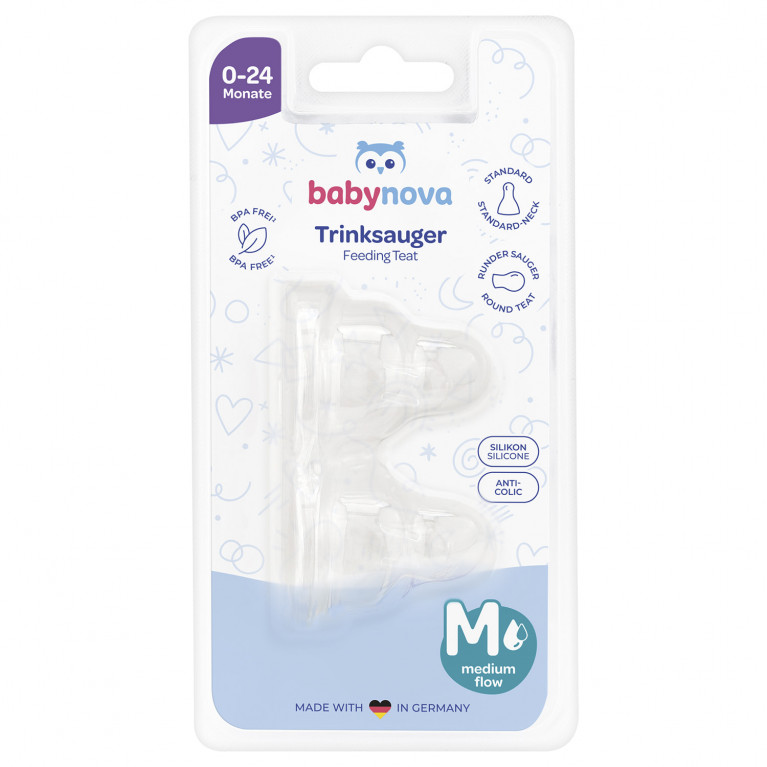 Бейби нова соска на бутылочку силикон 0-24 мес. №2/14302/