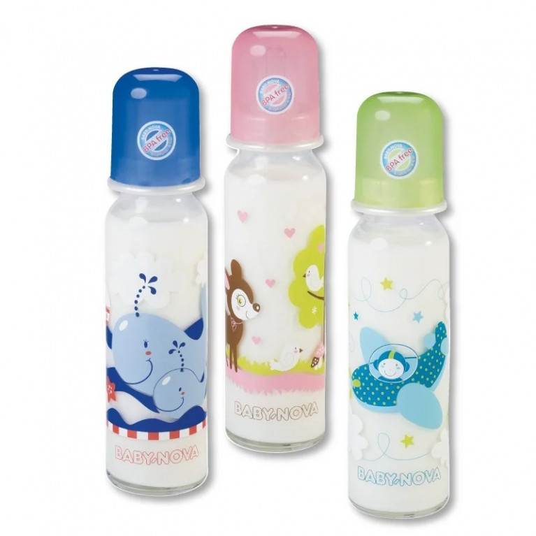 Бейби нова бутылочка стекло стандарт 240 мл/43706/