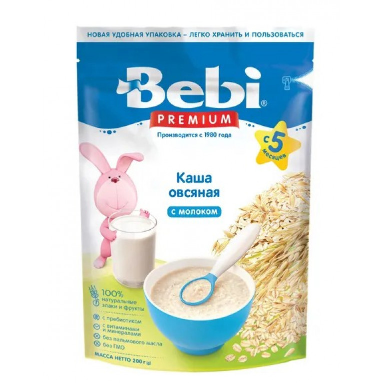 Беби премиум каша молочная 200 г/овсяная/