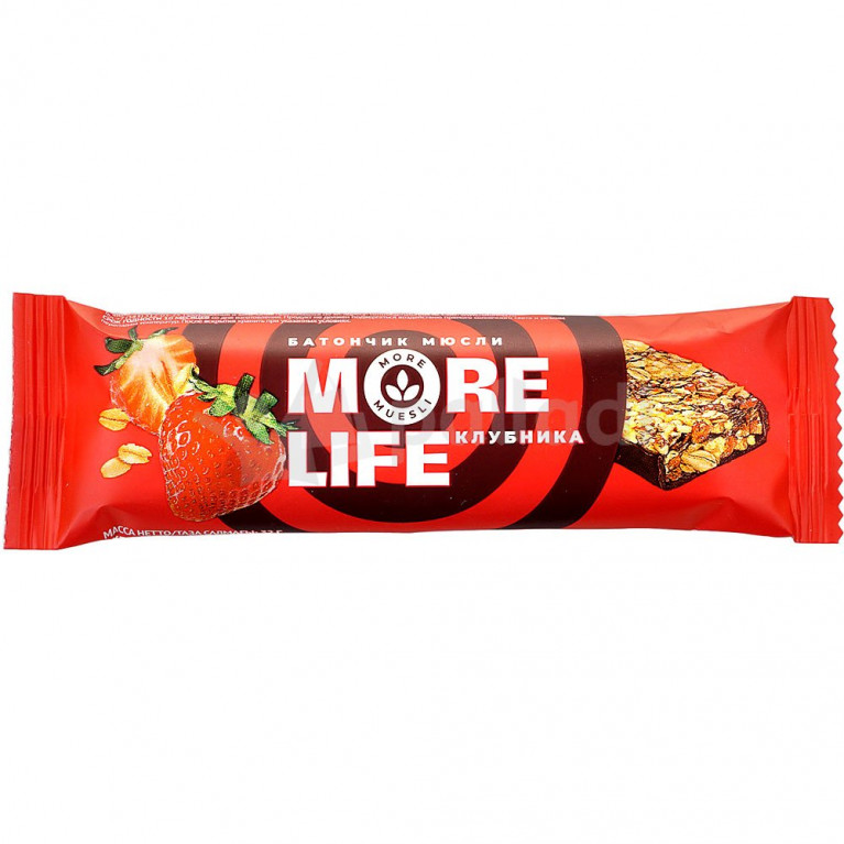 Батончик мюсли Море лайф 32 г/клубника/