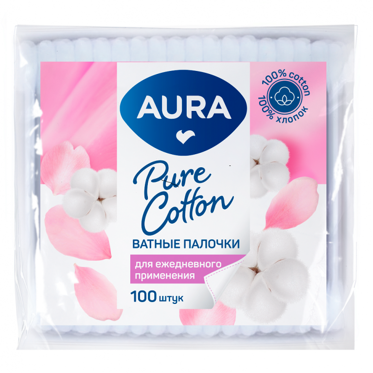Аура ватные палочки №100/пластик/