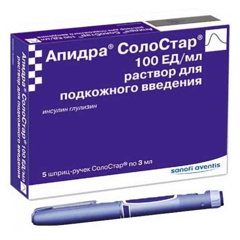 Апидра СолоСтар 100 ЕД/мл 3 мл шприц-ручки №5