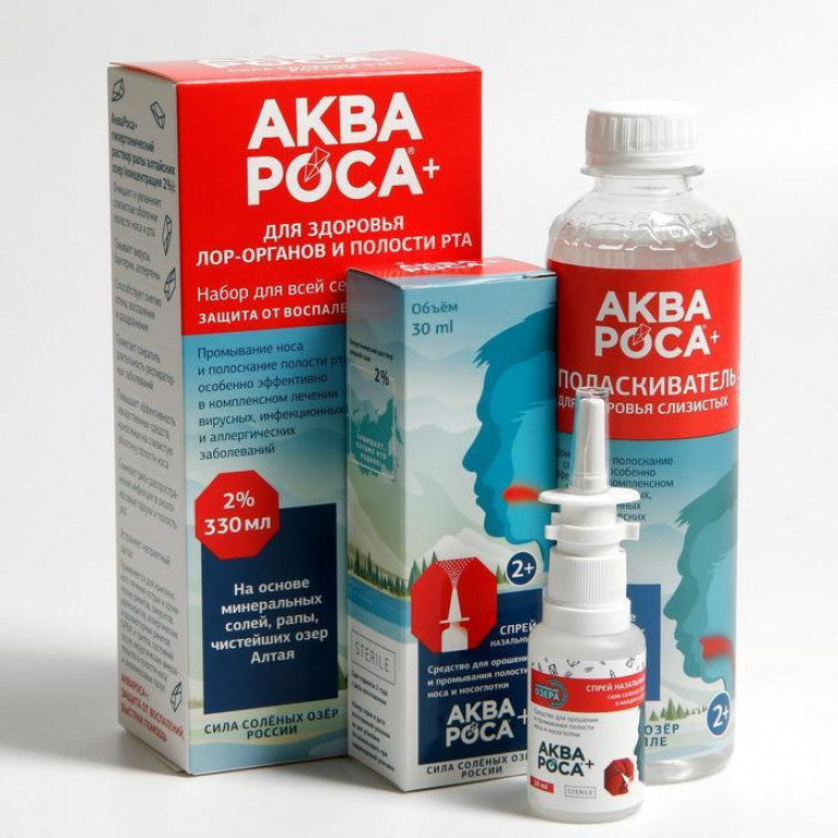 АкваРоса набор раствор+спрей 2%  330 мл/2+/