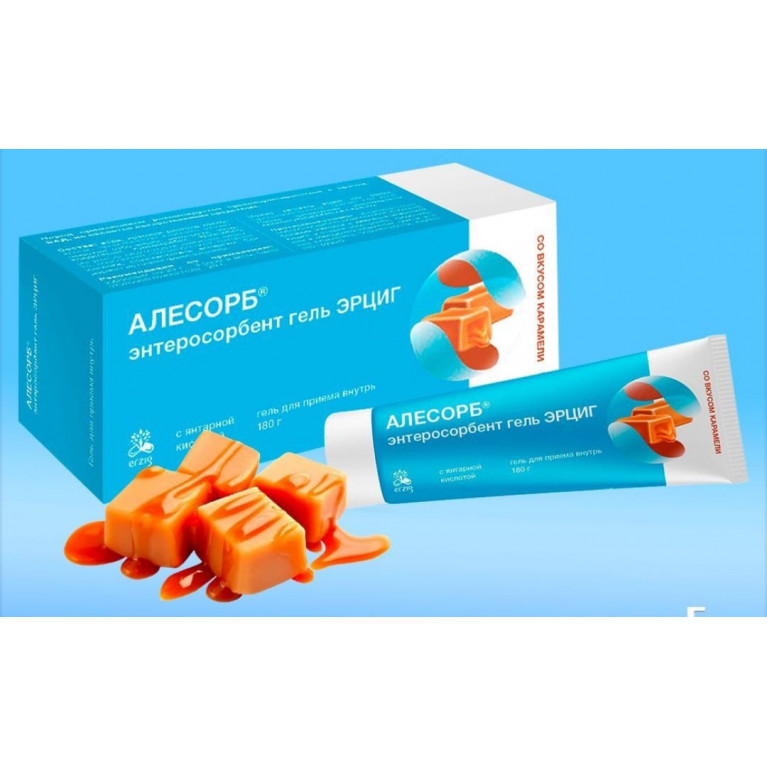 Алесорб гель для приема внутрь 180 г/карамель/