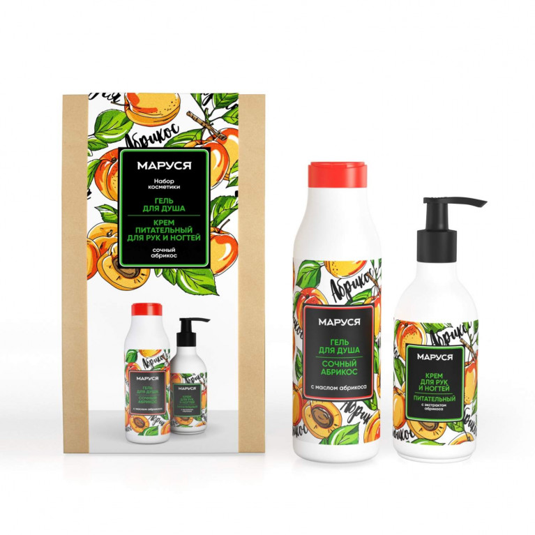 Маруся набор гель для душа+крем для рук/сочный абрикос/