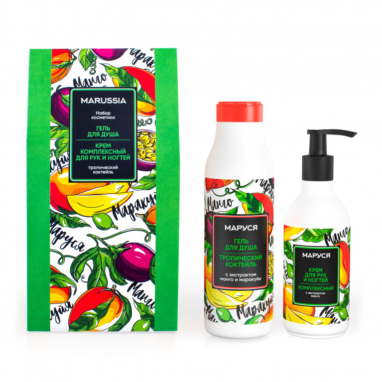 Маруся набор гель для душа+крем для рук/тропический коктейль/