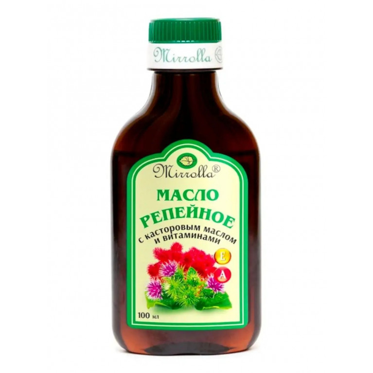 Масло репейное 100 мл/с касторовым маслом и витаминами//Миролла/