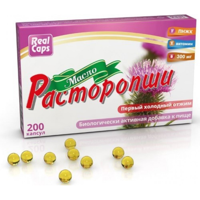 Масло расторопши капсулы 300 мг №200/ТВЕРСКАЯ ФАРМ ФАБРИКА/