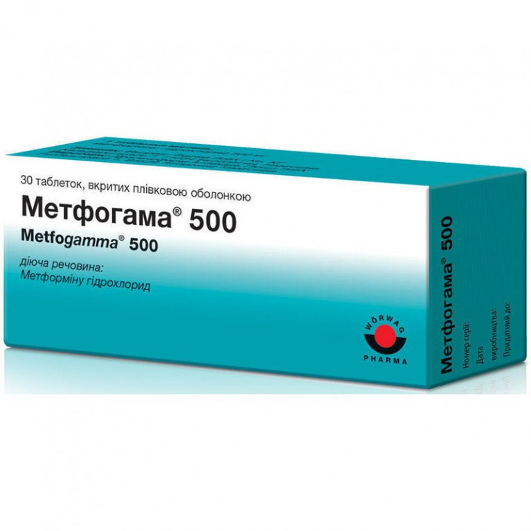 Метфогамма таблетки 500 мг №30 