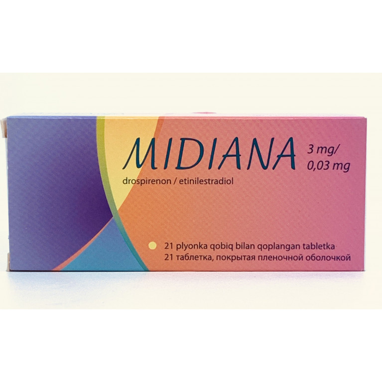 Мидиана таблетки 3 мг+300 мг №21 