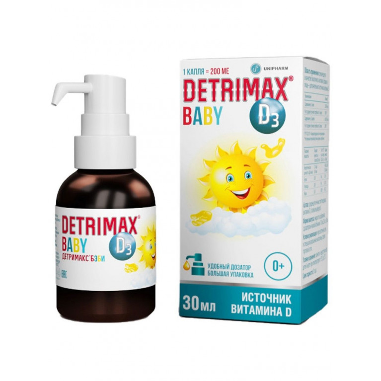 Детримакс Бэби Д3 капли 200 МЕ 30 мл