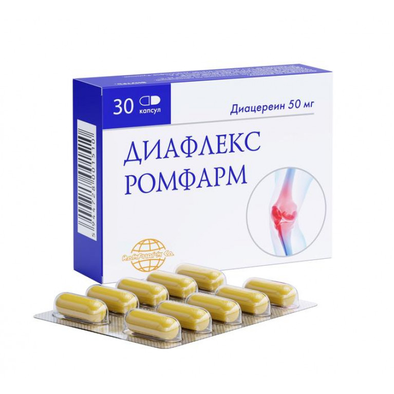 Диафлекс капсулы 50 мг №30/диацереин нпвс/