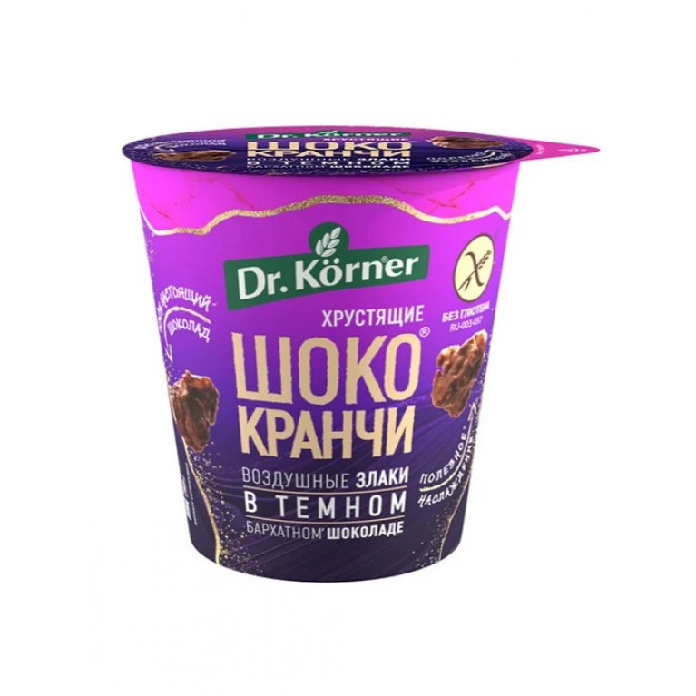 Доктор Корнер шоко-кранчи воздушные злаки в темном шоколаде 40 г