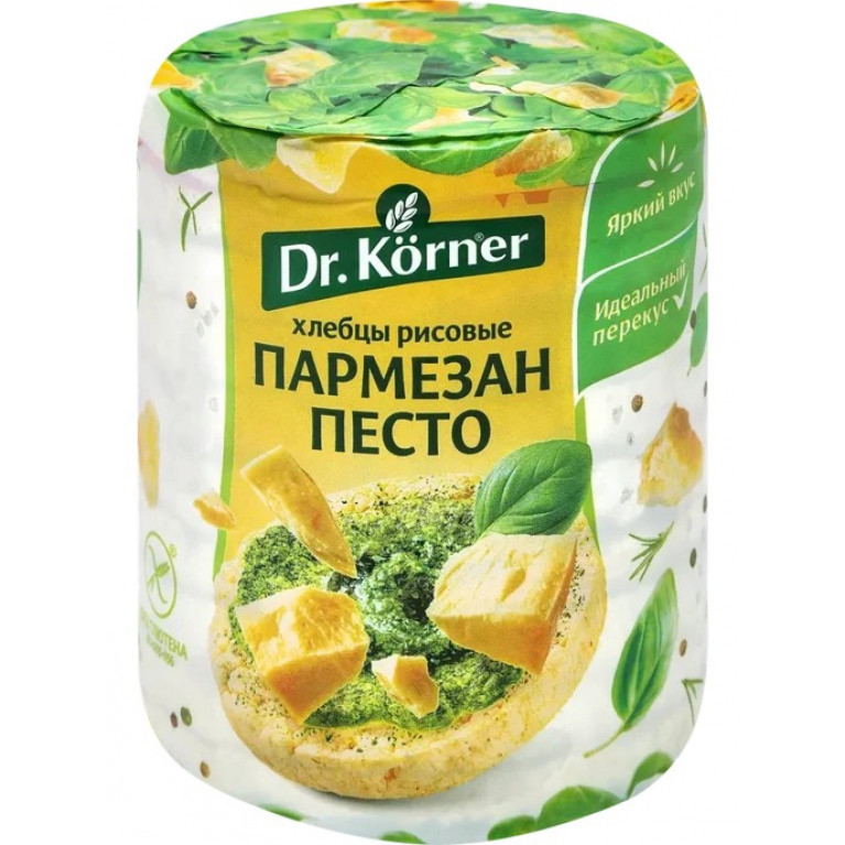 Доктор Корнер хлебцы рисовые 80 г/пармезан песто/