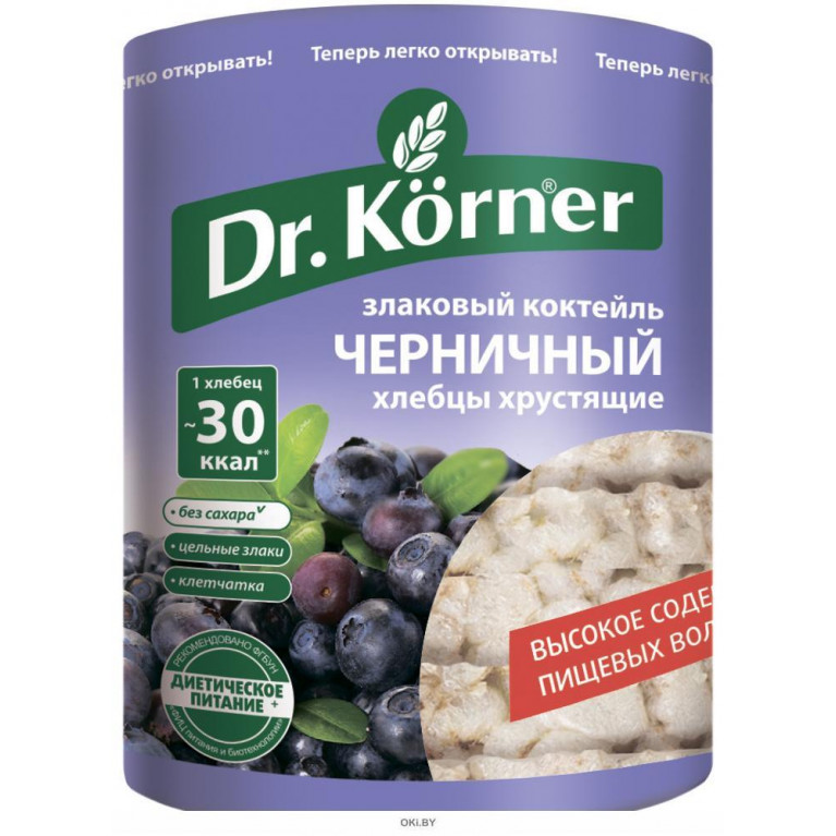 Доктор Корнер хлебцы хрустящие черничные 100 г