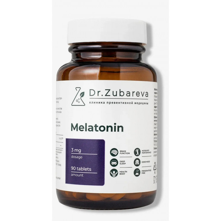 Др Зубарева Мелатонин капсулы 3мг №90