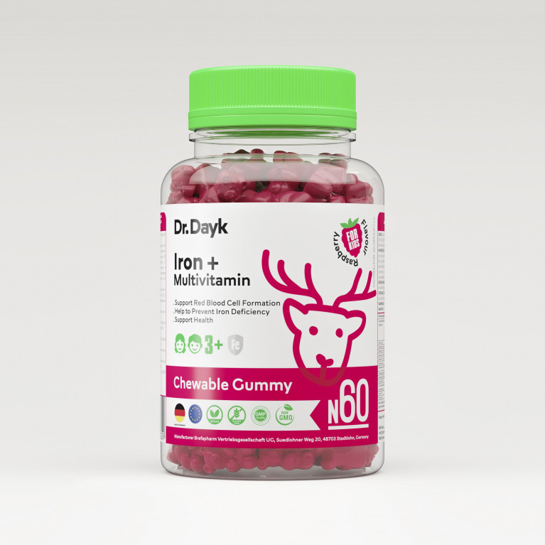 Др.Дайк макси мишки железо+мультивитамины пастилки жевательные №60