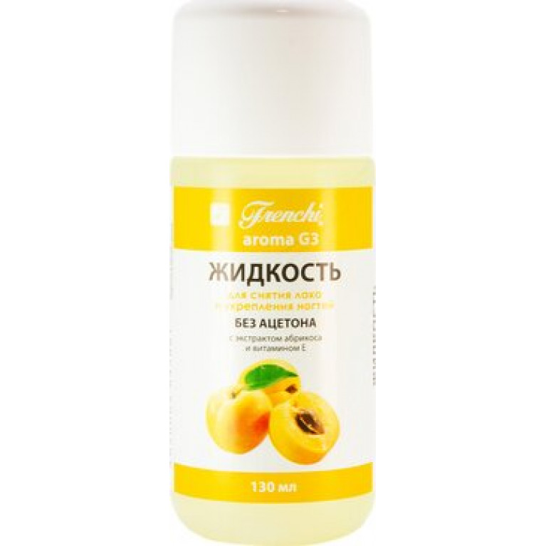 Жидкость для снятия лака и укрепление ногтей френч арома 65 мл/абрикос/
