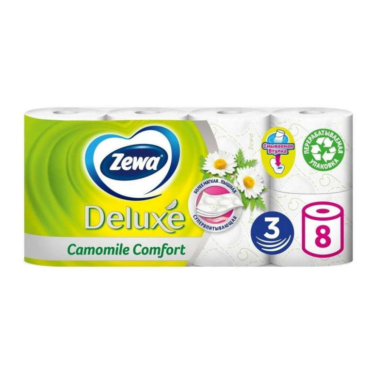 Зева туалетная бумага делюкс №8/Ромашка/