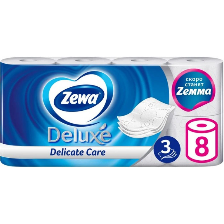 Зева туалетная бумага в ассортименте 3-слойная №8/делюкс/