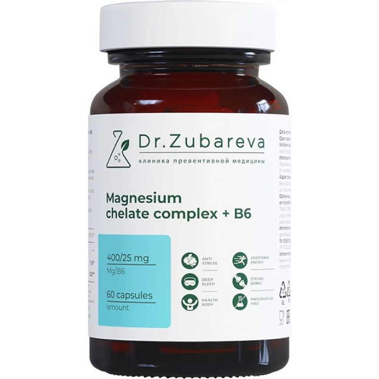 Др Зубарева магний хелат+В6 капсулы 400/25мг №60