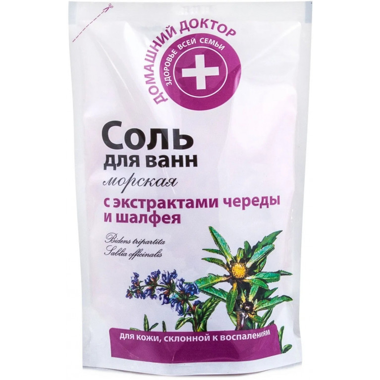 Домашний доктор соль для ванн с чередой и шалфеем 500 г