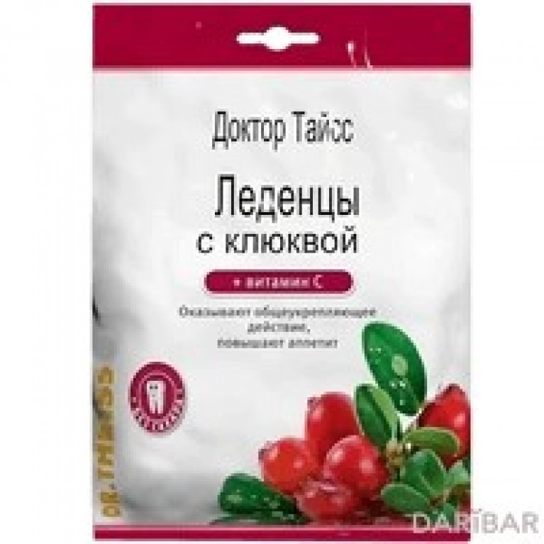 Доктор Тайсс леденцы 50 г/клюква и витамин С/