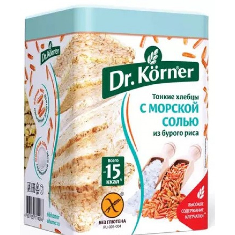 Доктор Корнер хлебцы хрустящие 100 г/с морской солью/