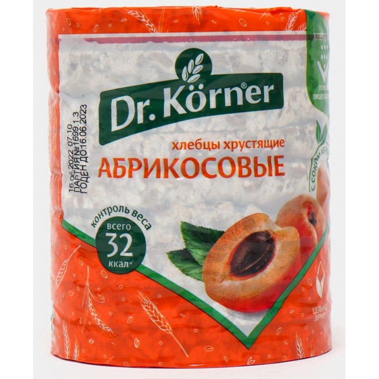 Доктор Корнер хлебцы хрустящие абрикосовые 100 г