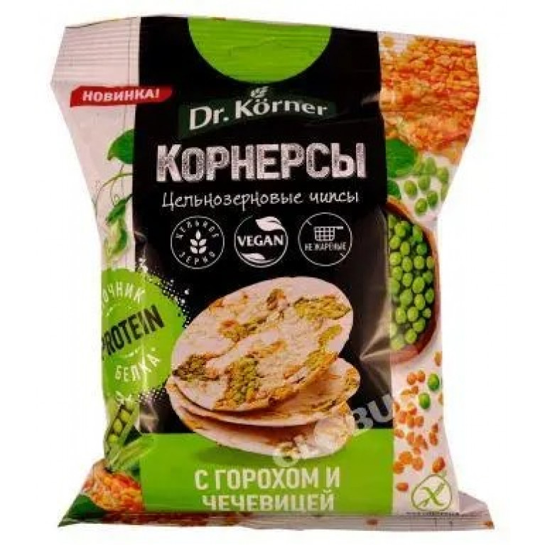 Доктор Корнер корнерсы чипсы 50 г/горох,чечевица/