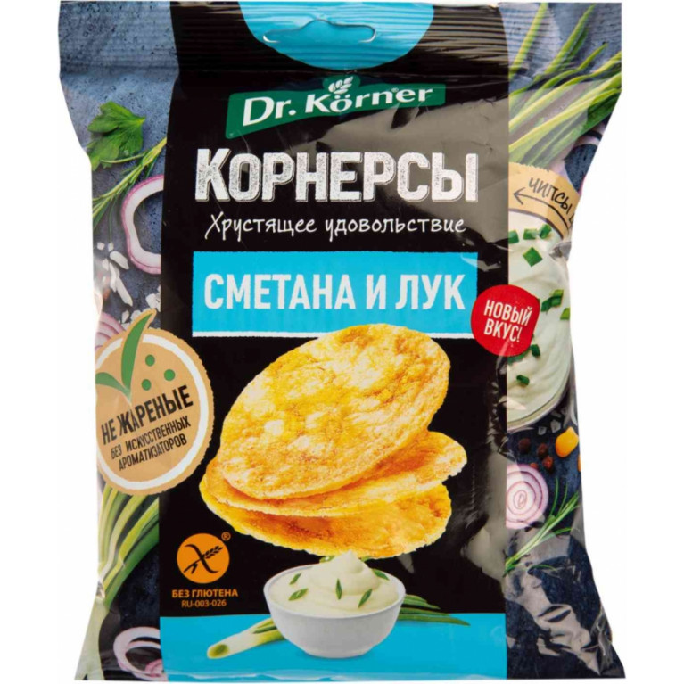 Доктор Корнер корнерсы чипсы сметана и лук 50 г