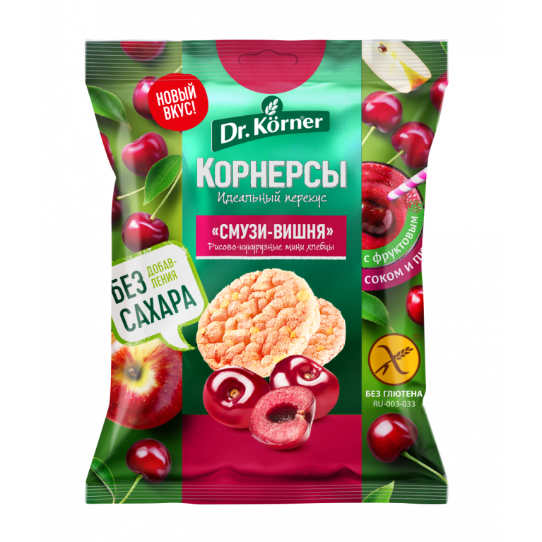 Доктор Корнер корнерсы чипсы 40 г/смузи-вишня/
