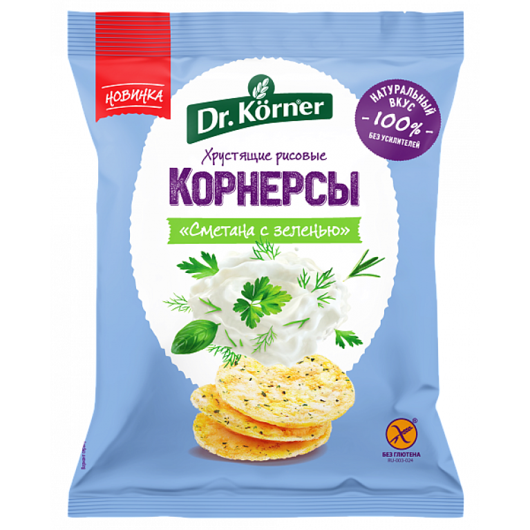 Доктор Корнер корнерсы рисовые сметана с зеленью 40 г