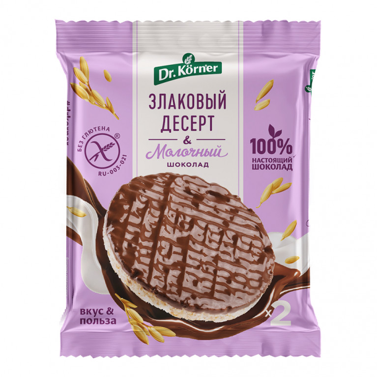 Доктор Корнер десерт злаковый 34г/молочный шоколад/