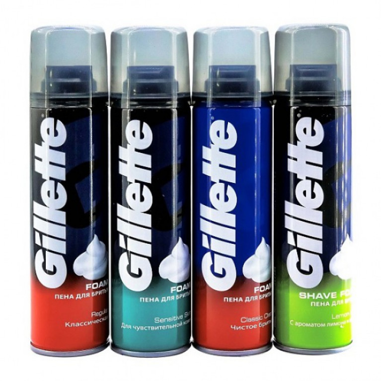 Джиллет пена для бритья в ассортименте 250