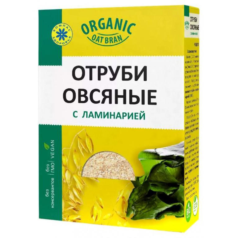 Отруби овсяные с ламинарией 200 г/компас здоровья/