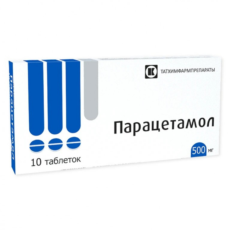 Парацетамол таблетки 500 мг №10/татхим/
