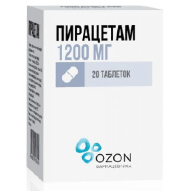 Пирацетам таблетки 1200 мг №20