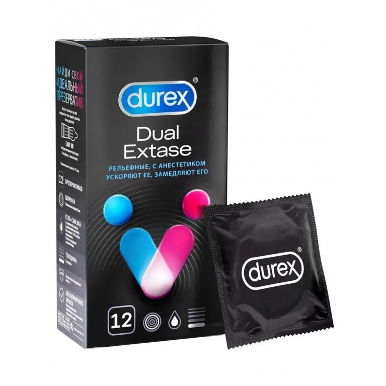 Презерватив Дюрекс №12/DUAL EXTASE/