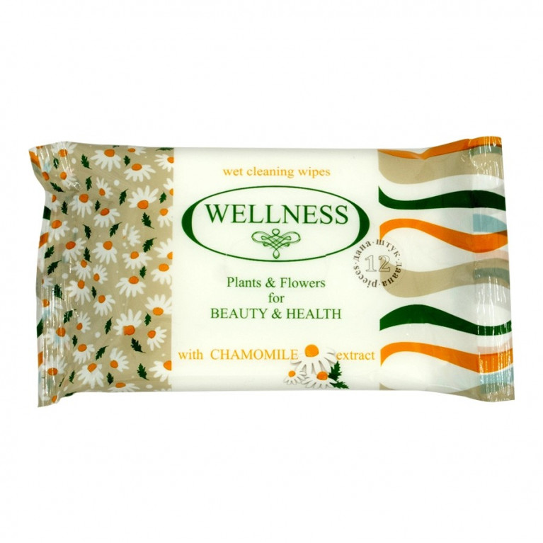 Салфетки влажные Wellness №10/ромашка/