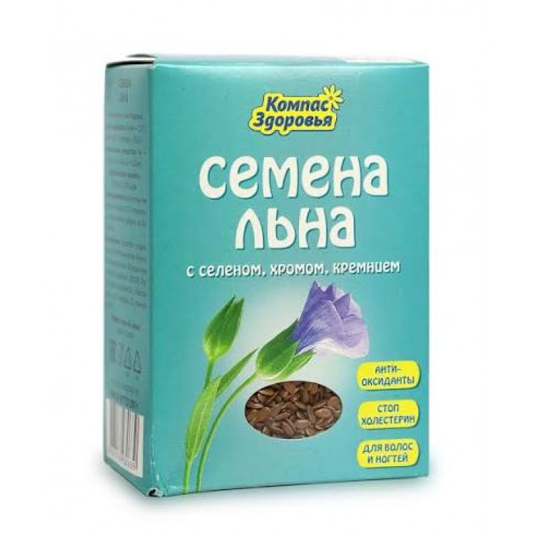 Семена льна с селеном.хромом.кремнием 200 г/компас здоровья/