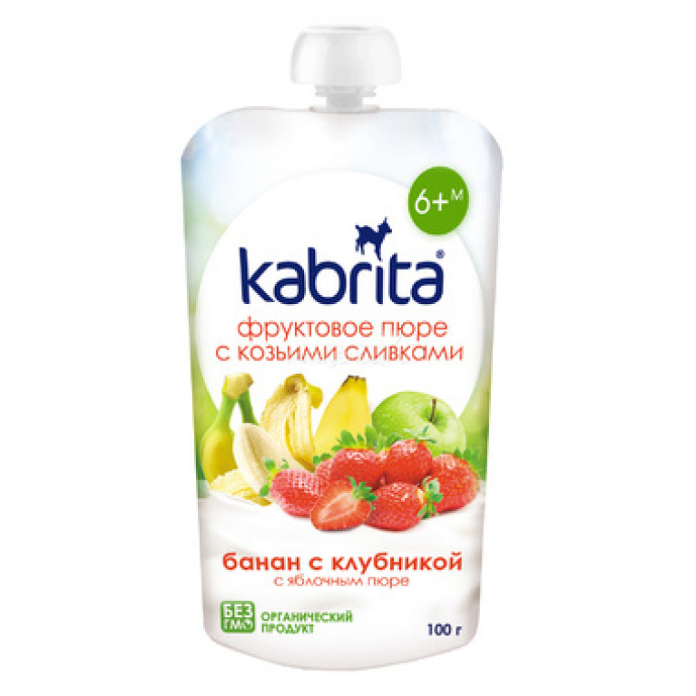 Кабрита пюре 100 г/банан с клубникой/